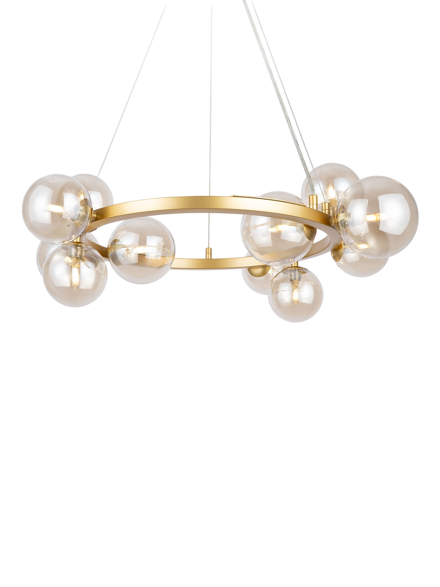 
Ring Pendant Lamp "Dallas" - Amber/Brass