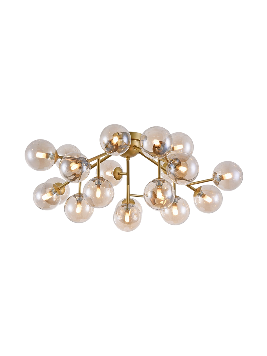 
Cluster Ceiling Light "Dallas" - Amber/Brass