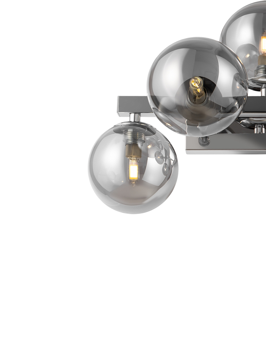 
Mini Lineare Wandlampe „Dallas“ 5-Flammig - Grey/Silver
