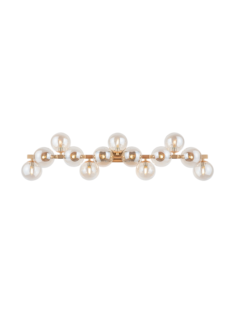 
Dallas" Linear Wall Lamp, 13-Light - Amber/Brass