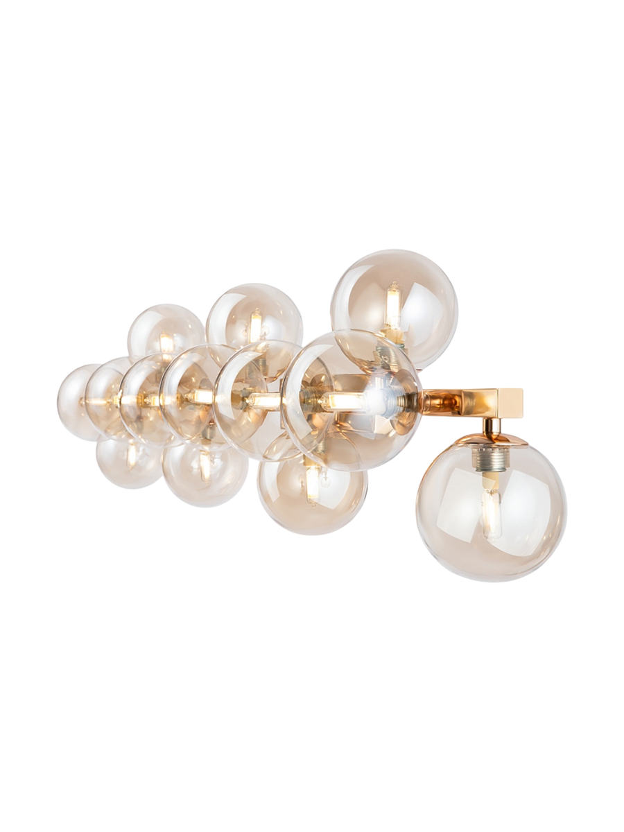 
Dallas" Linear Wall Lamp, 13-Light - Amber/Brass