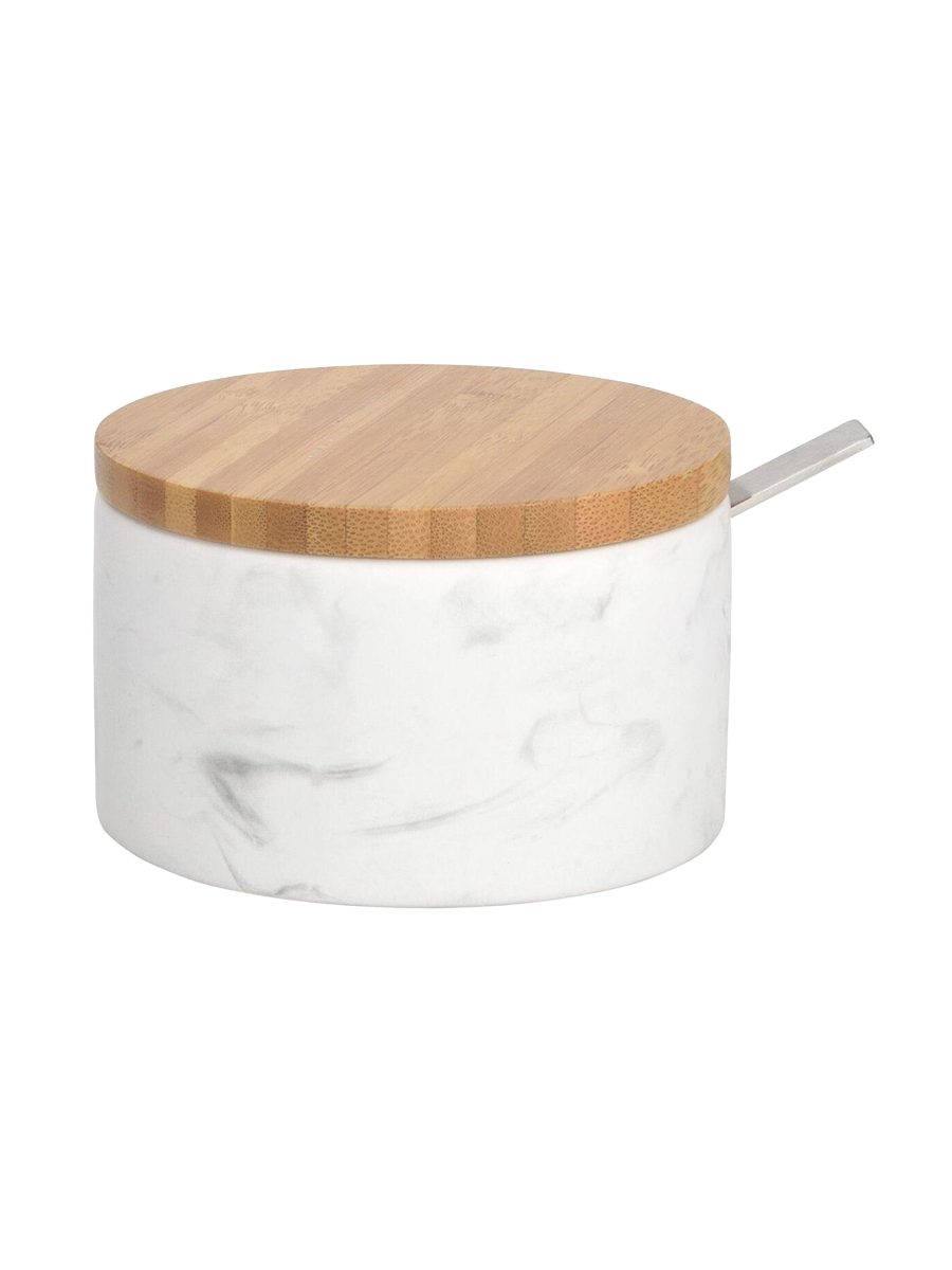 
Ceramic Sugar Bowl "Betty" with Spoon and Bamboo Lid