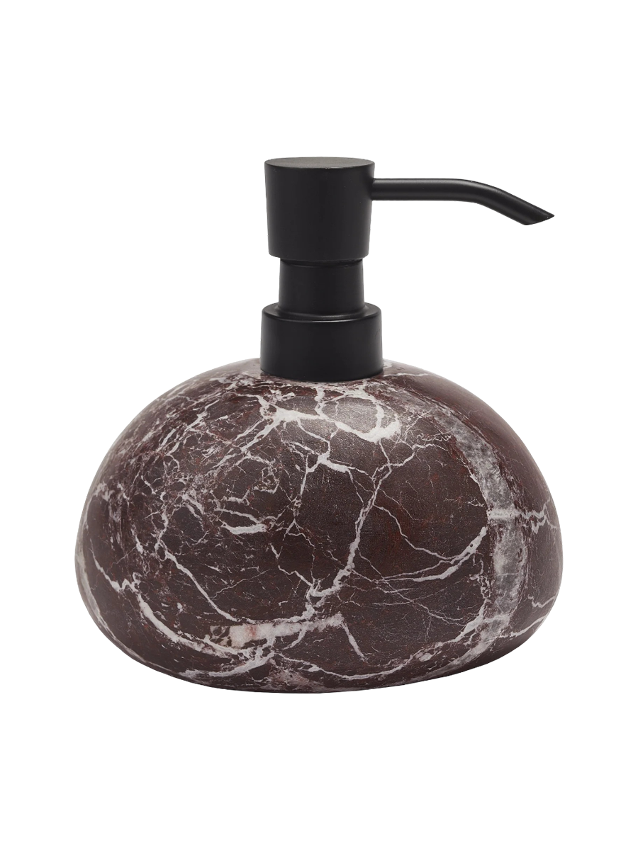 
Handgefertigter, luxuriöser Seifenspender „Mundo Rosso“ aus Marmor