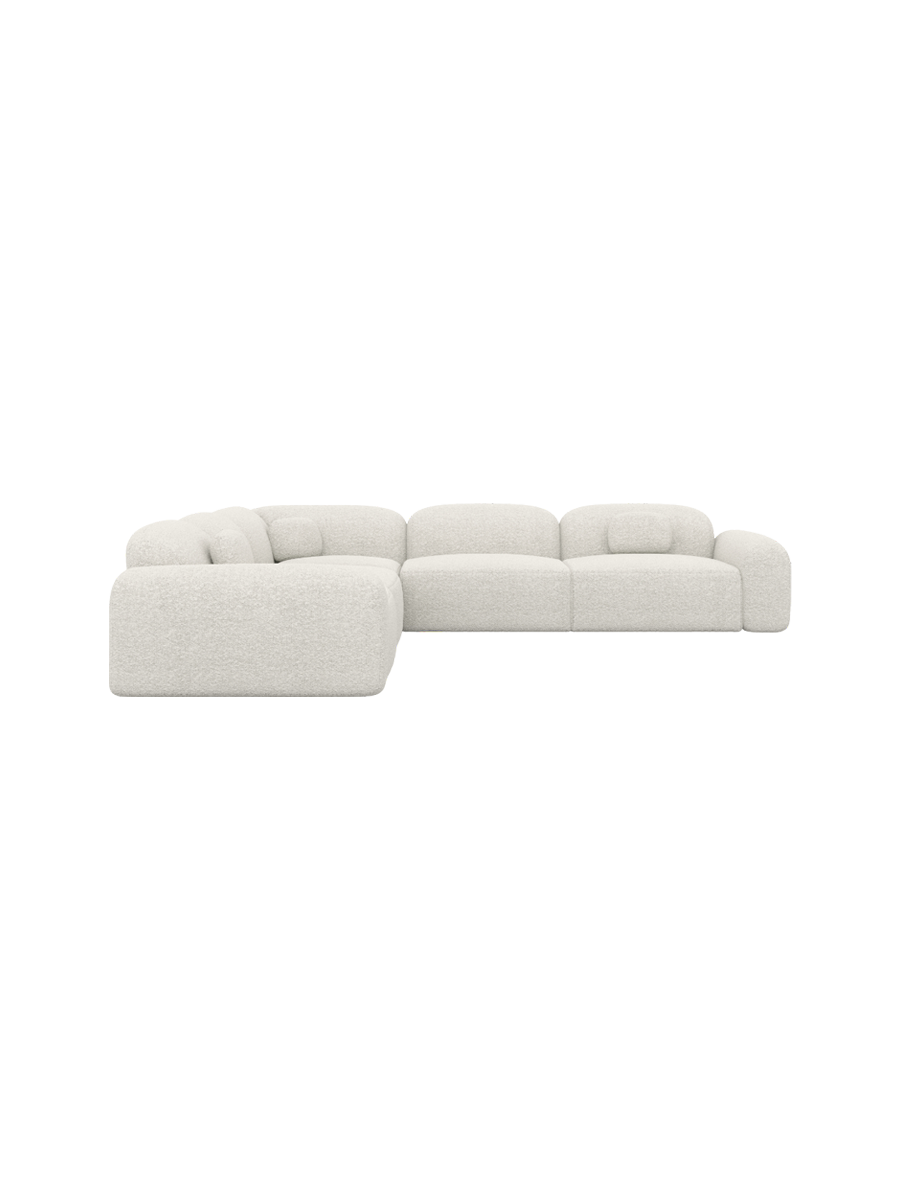 
5-Sitzer Design Ecksofa „Ravello“ mit Bouclé-Bezug - Bouclé White