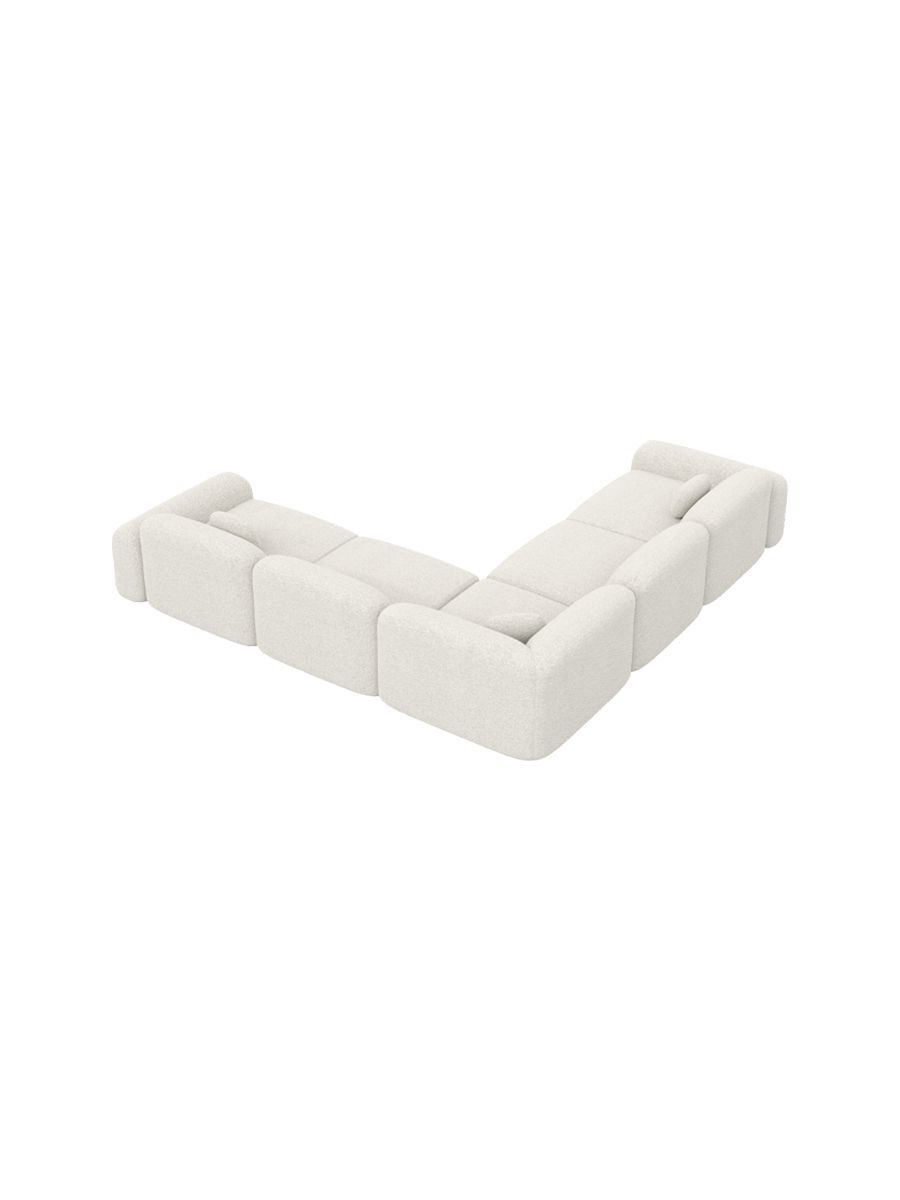 
5-Sitzer Design Ecksofa „Ravello“ mit Bouclé-Bezug - Bouclé White