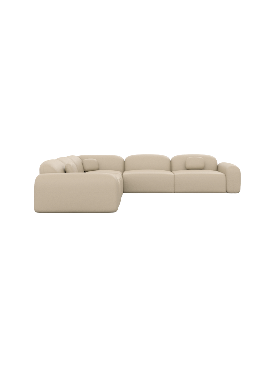 
5-Sitzer Design Echtleder Ecksofa „Ravello“ - Echtleder Beige