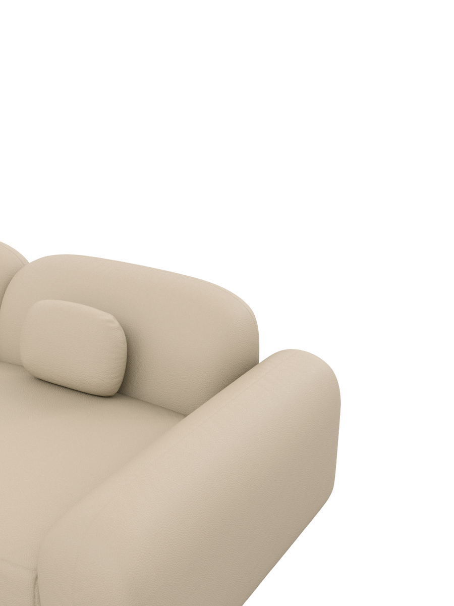 
5-Sitzer Design Echtleder Ecksofa „Ravello“ - Echtleder Beige