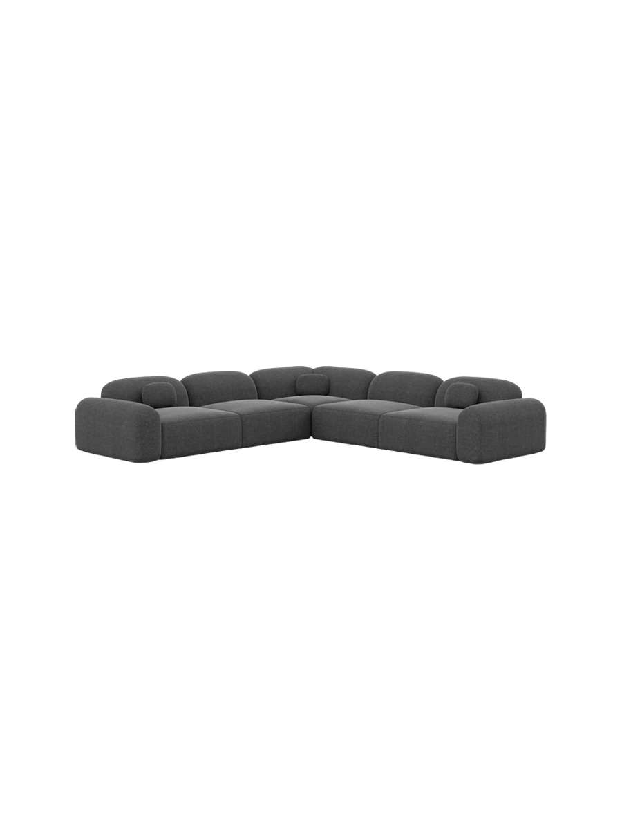 
5-Sitzer Design Ecksofa „Ravello“ mit Strukturstoff-Bezug - Strukturstoff Anthrazit