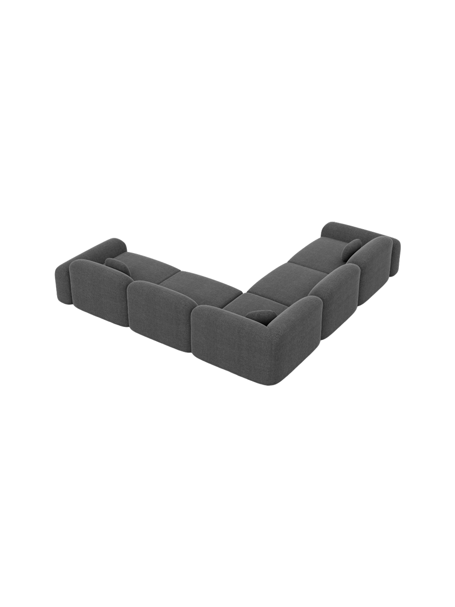 
5-Sitzer Design Ecksofa „Ravello“ mit Strukturstoff-Bezug - Strukturstoff Anthrazit