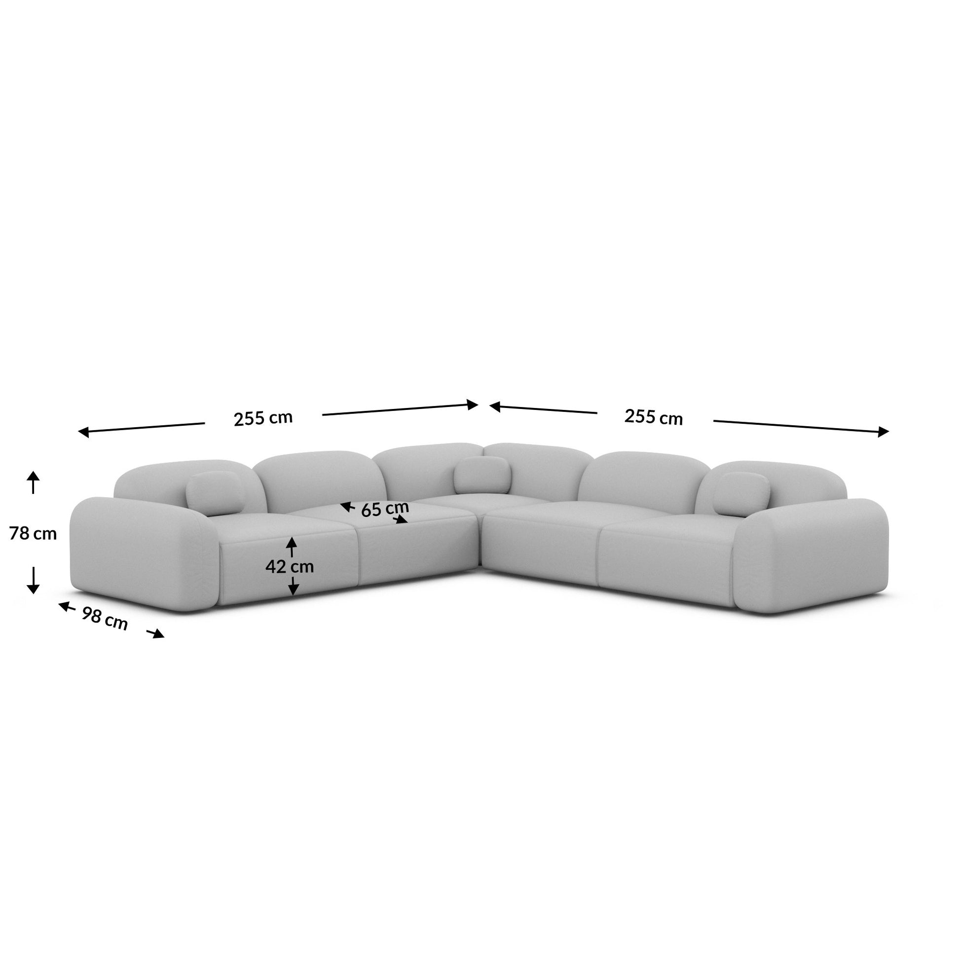 
5-Sitzer Design Ecksofa „Ravello“ mit Strukturstoff-Bezug - Strukturstoff Anthrazit