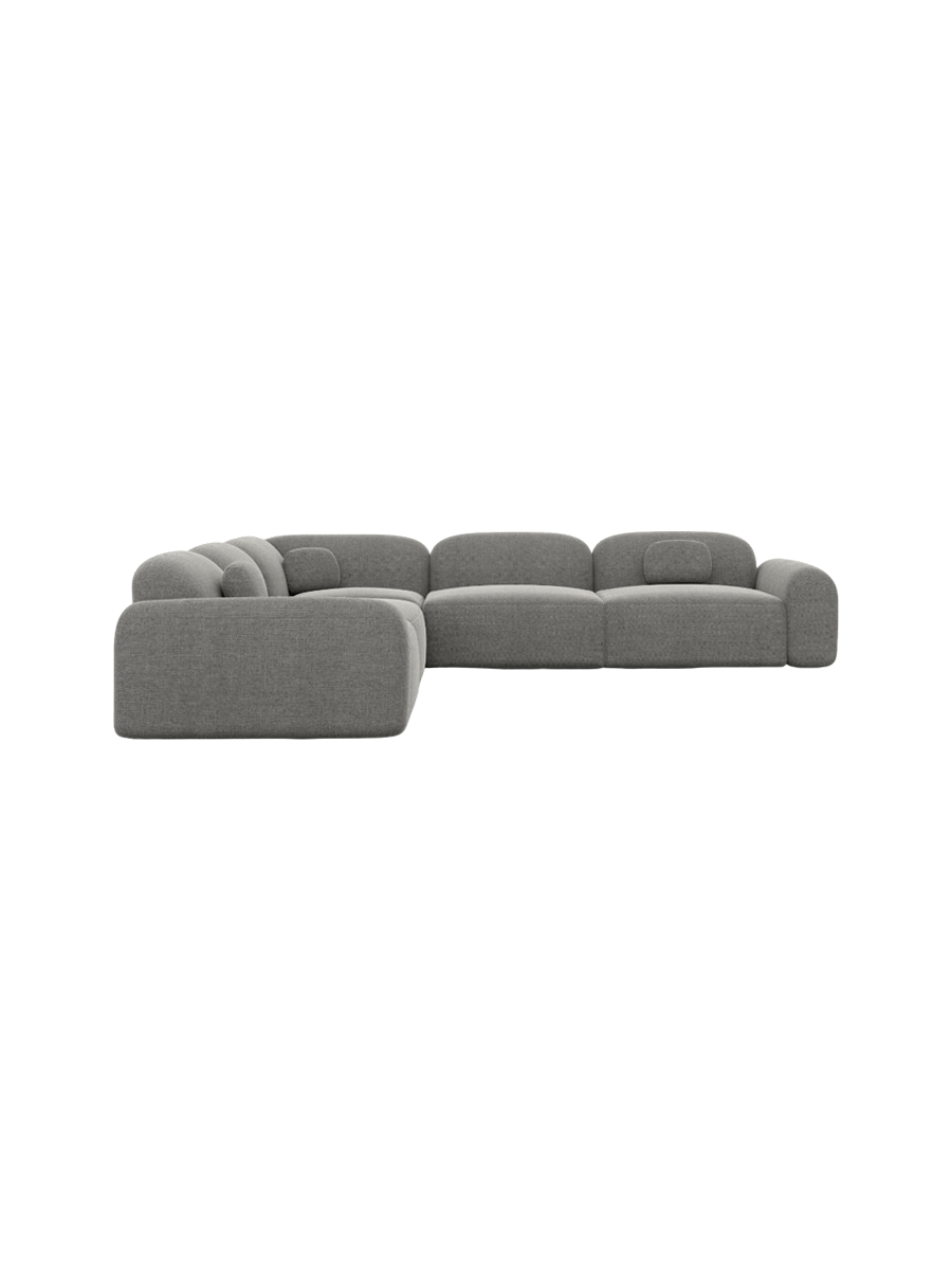 
5-Sitzer Design Ecksofa „Ravello“ mit Strukturstoff-Bezug - Strukturstoff Anthrazit