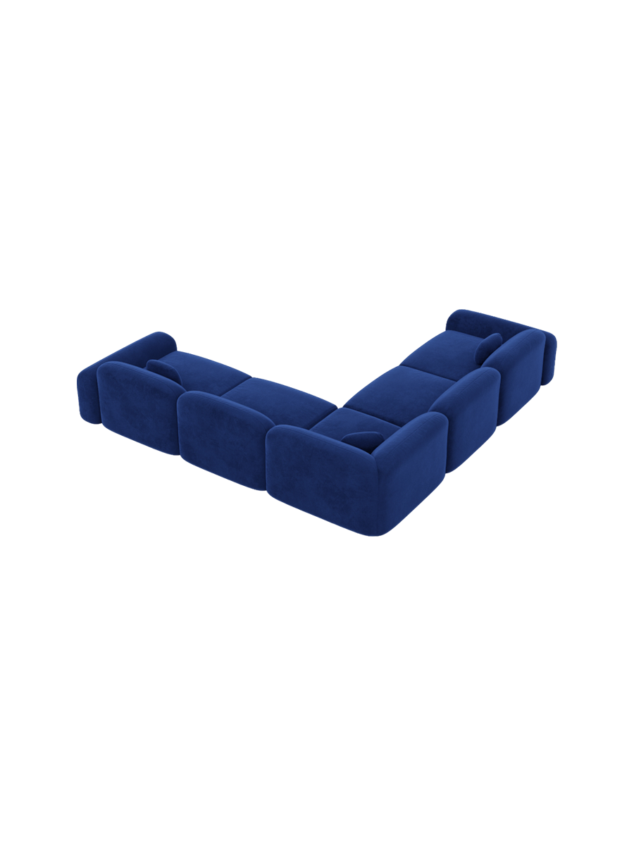 
5-Sitzer Design Ecksofa „Ravello“ mit Samtbezug - Samtbezug Königsblau