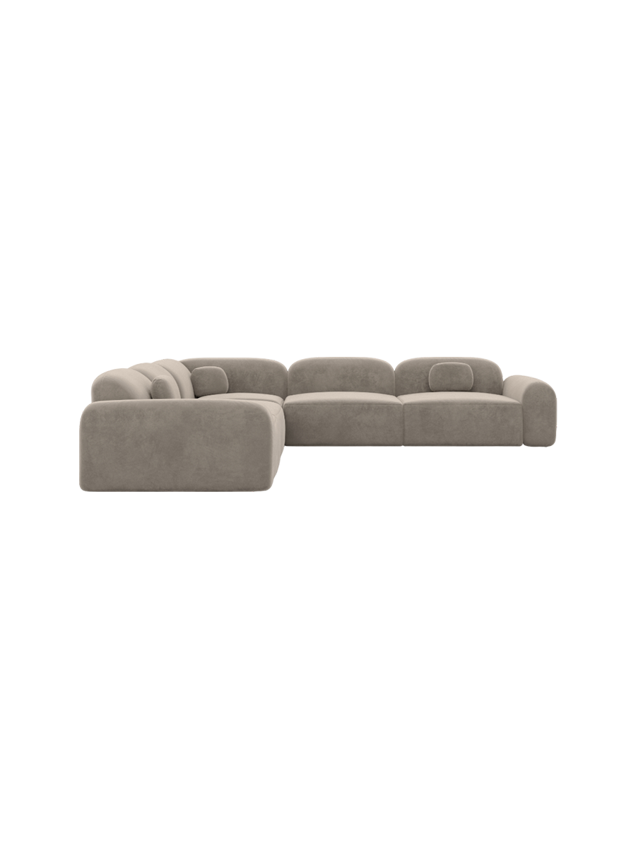 
5-Sitzer Design Ecksofa „Ravello“ mit Samtbezug - Samtbezug Königsblau