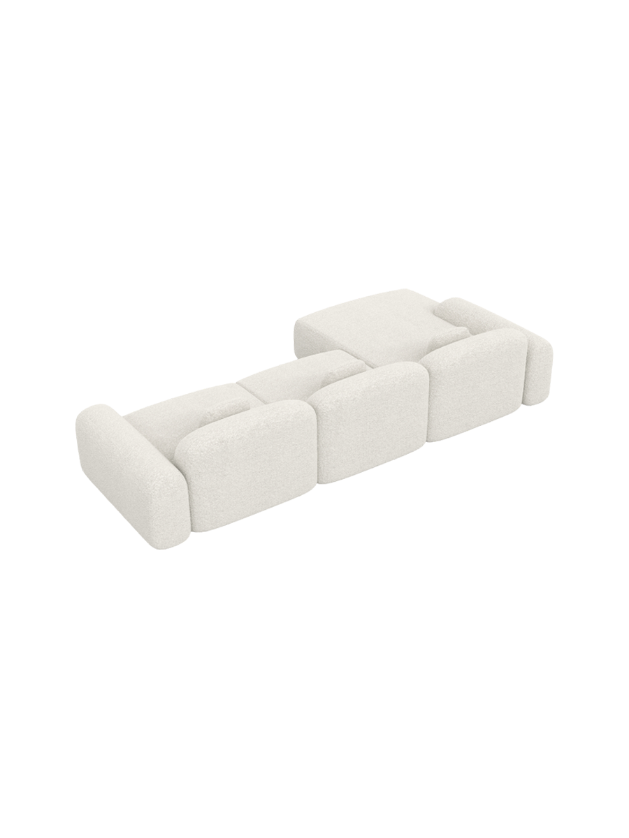 
4-Sitzer Design Ecksofa „Ravello“ mit Bouclé-Bezug - Bouclé White / Eckteil links