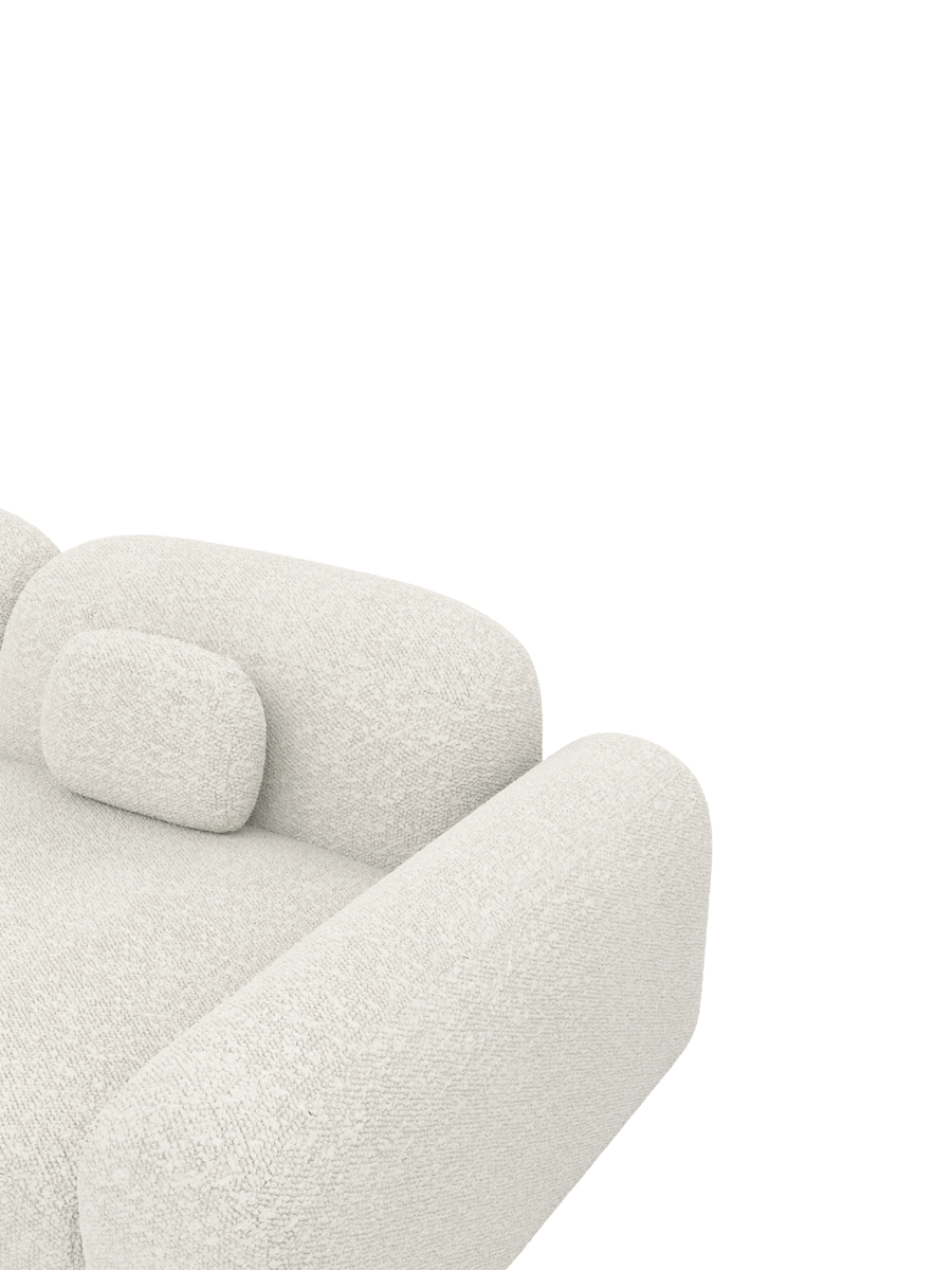 
4-Sitzer Design Ecksofa „Ravello“ mit Bouclé-Bezug - Bouclé White / Eckteil links