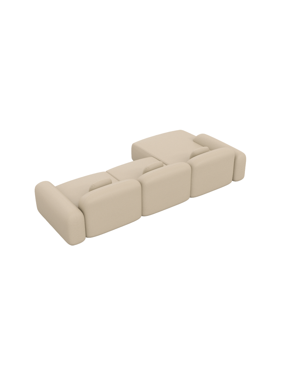 
4-Sitzer Design Echtleder Ecksofa „Ravello“ - Echtleder Beige / Eckteil links