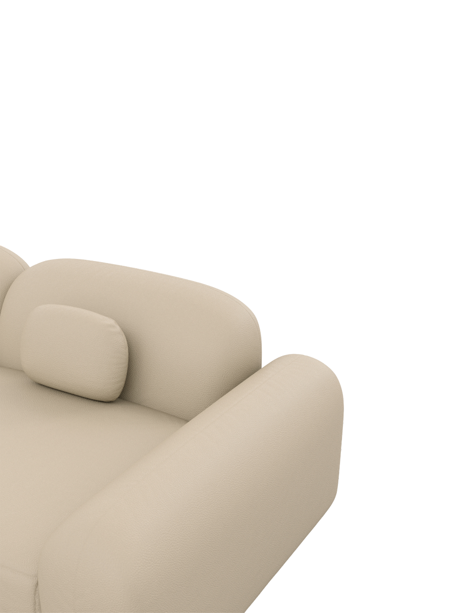
4-Sitzer Design Echtleder Ecksofa „Ravello“ - Echtleder Beige / Eckteil links