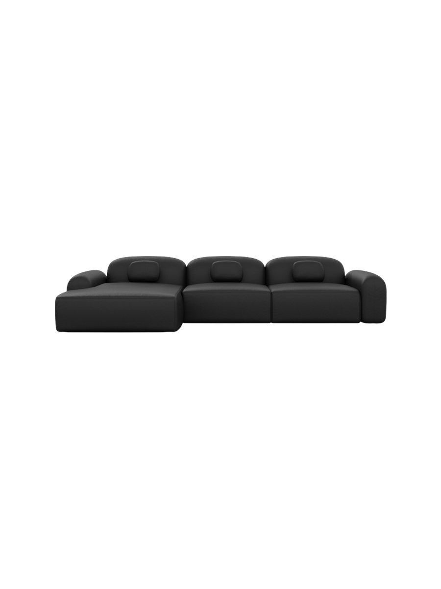 
4-Sitzer Design Echtleder Ecksofa „Ravello“ - Echtleder Beige / Eckteil links