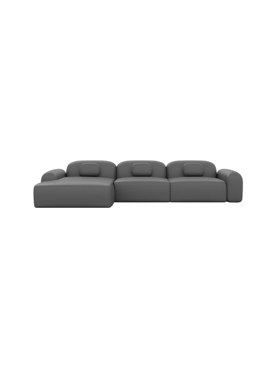 
4-Sitzer Design Echtleder Ecksofa „Ravello“ - Echtleder Beige / Eckteil links
