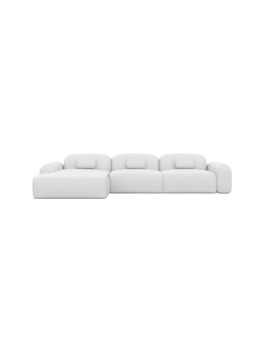 
4-Sitzer Design Echtleder Ecksofa „Ravello“ - Echtleder Beige / Eckteil links