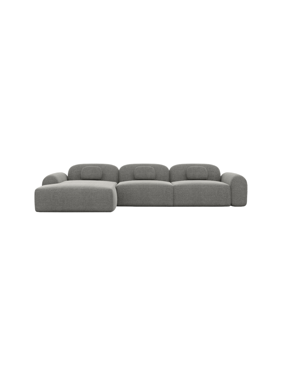 
4-Sitzer Design Ecksofa „Ravello“ mit Strukturstoff-Bezug - Strukturstoff Anthrazit / Eckteil links