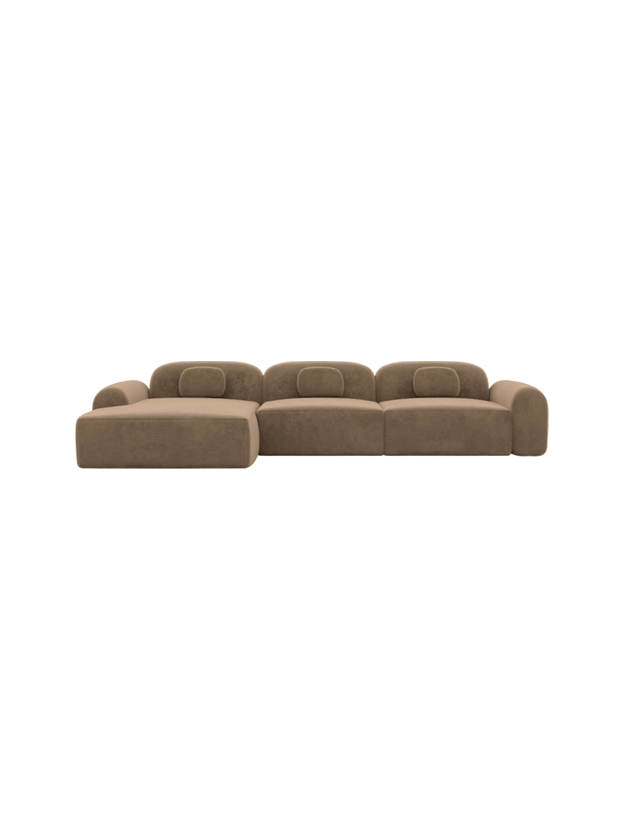 
4-Sitzer Design Ecksofa „Ravello“ mit Samtbezug - Samtbezug Königsblau / Eckteil links