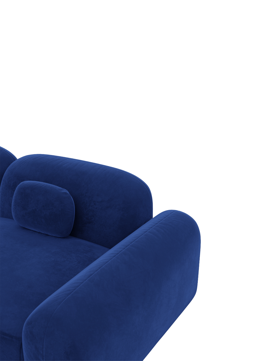 
4-Sitzer Design Ecksofa „Ravello“ mit Samtbezug - Samtbezug Königsblau / Eckteil links