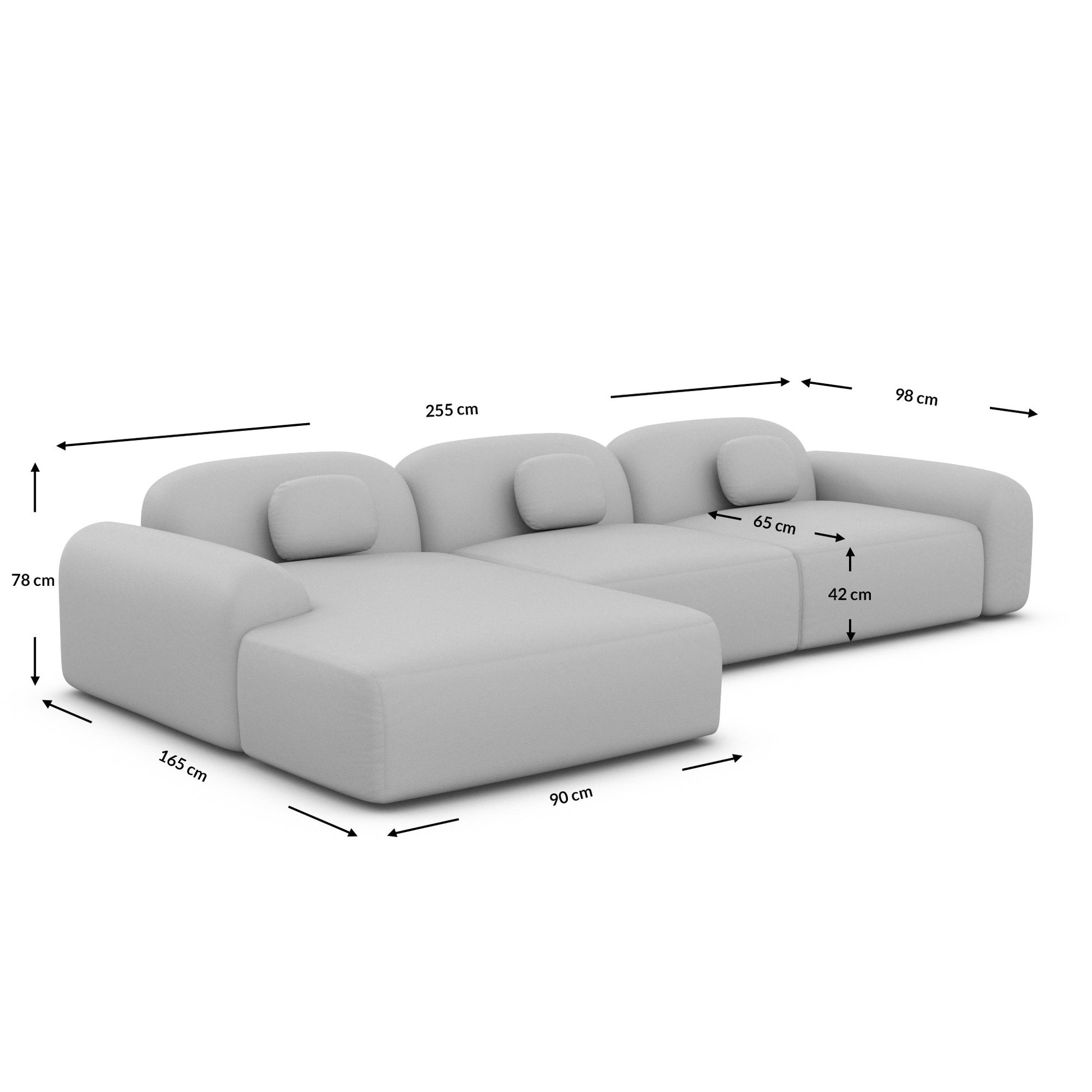 
4-Sitzer Design Ecksofa „Ravello“ mit Samtbezug - Samtbezug Königsblau / Eckteil links
