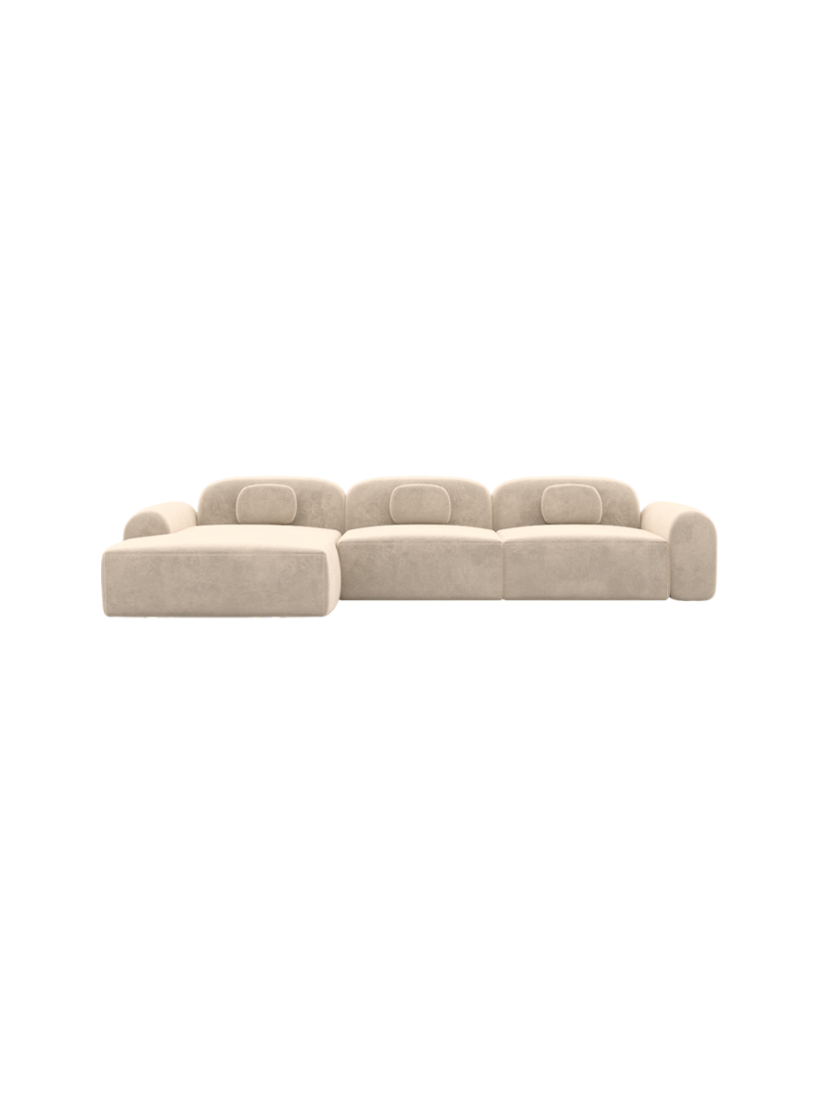 
4-Sitzer Design Ecksofa „Ravello“ mit Samtbezug - Samtbezug Königsblau / Eckteil links