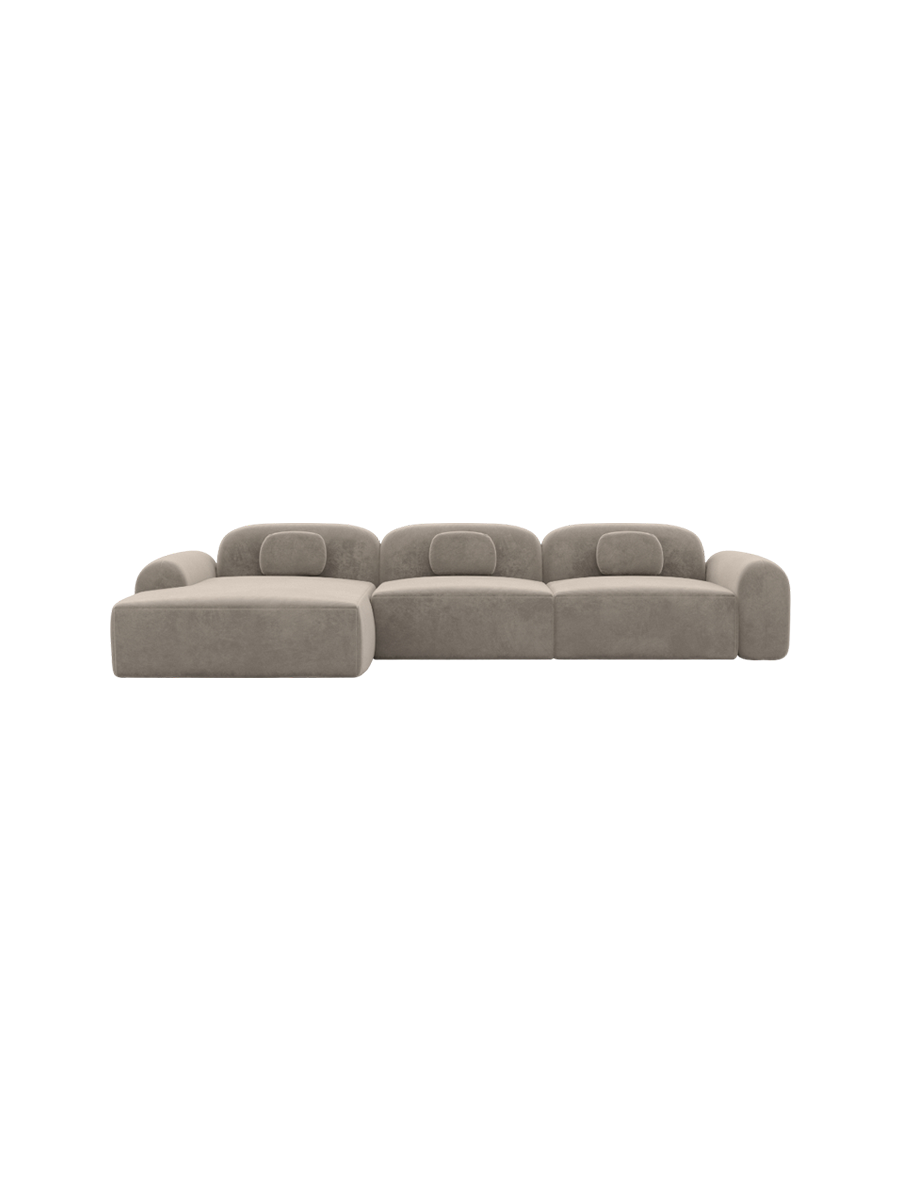 
4-Sitzer Design Ecksofa „Ravello“ mit Samtbezug - Samtbezug Königsblau / Eckteil links