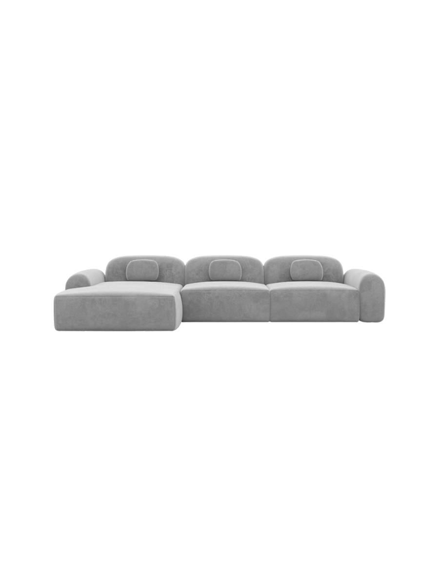 
4-Sitzer Design Ecksofa „Ravello“ mit Samtbezug - Samtbezug Königsblau / Eckteil links