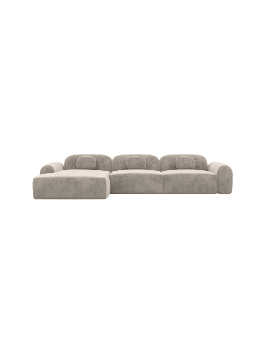 
4-Sitzer Design Ecksofa „Ravello“ mit Samtbezug - Samtbezug Königsblau / Eckteil links