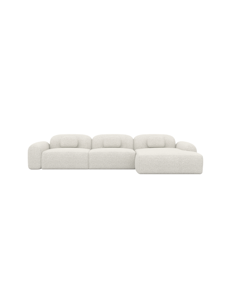 
4-Sitzer Design Ecksofa „Ravello“ mit Bouclé-Bezug - Bouclé White / Eckteil links