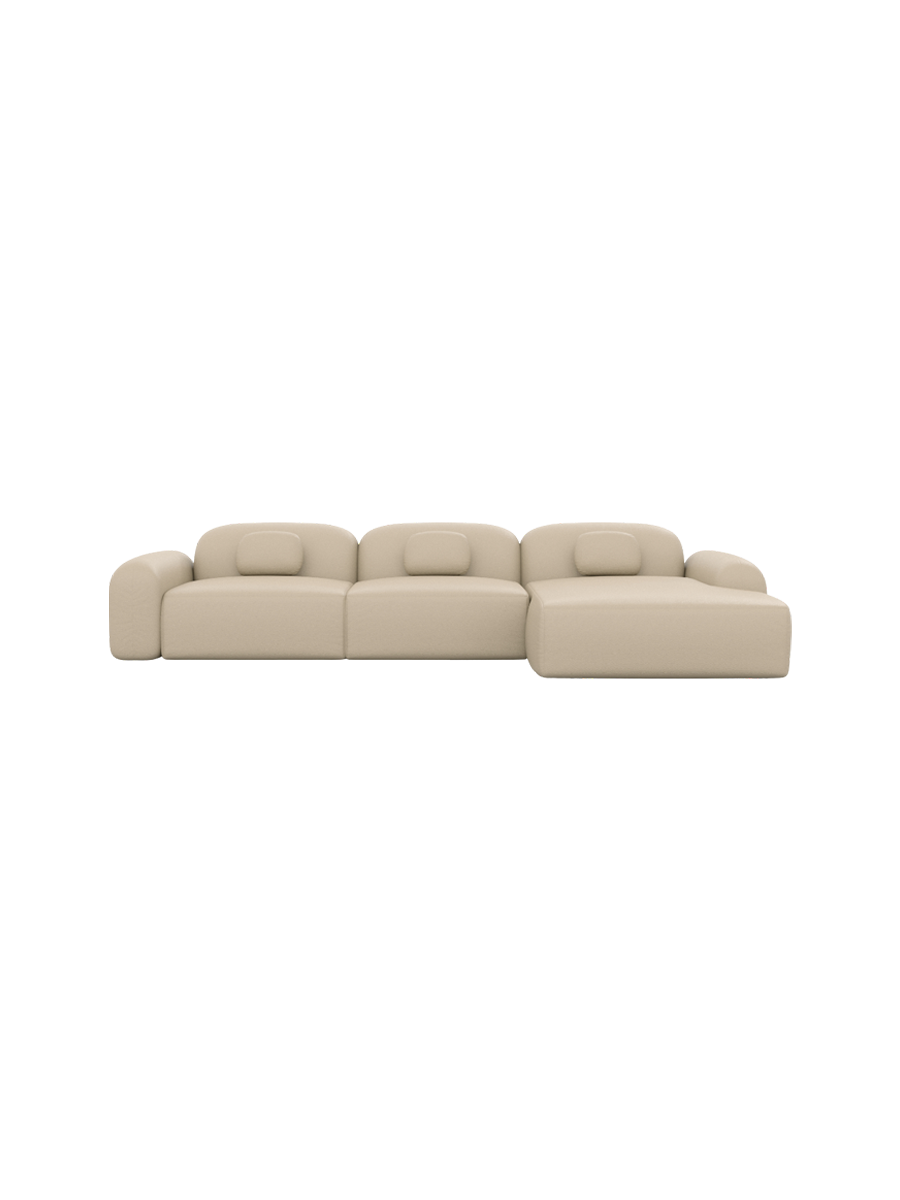 
4-Sitzer Design Echtleder Ecksofa „Ravello“ - Echtleder Beige / Eckteil links
