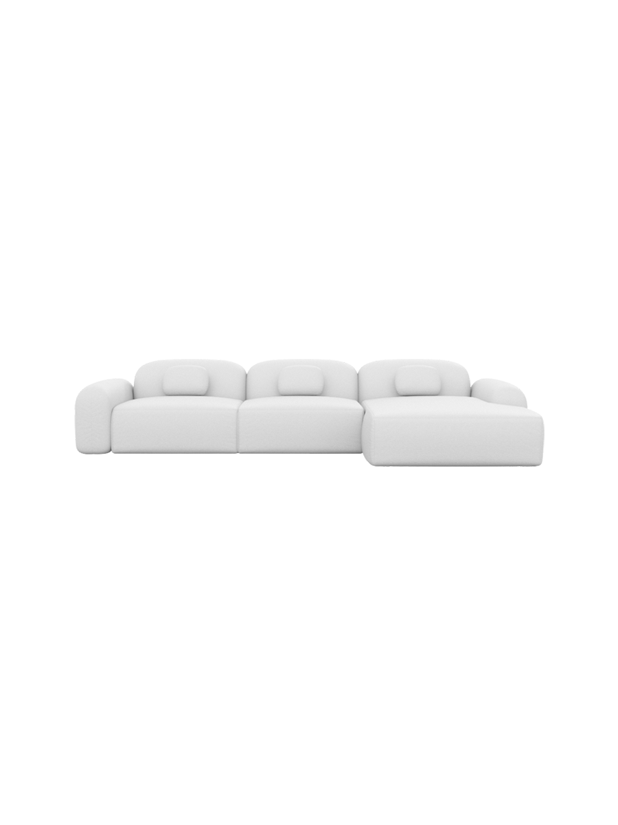 
4-Sitzer Design Echtleder Ecksofa „Ravello“ - Echtleder Beige / Eckteil links
