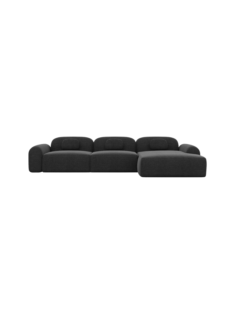
4-Sitzer Design Ecksofa „Ravello“ mit Strukturstoff-Bezug - Strukturstoff Anthrazit / Eckteil links