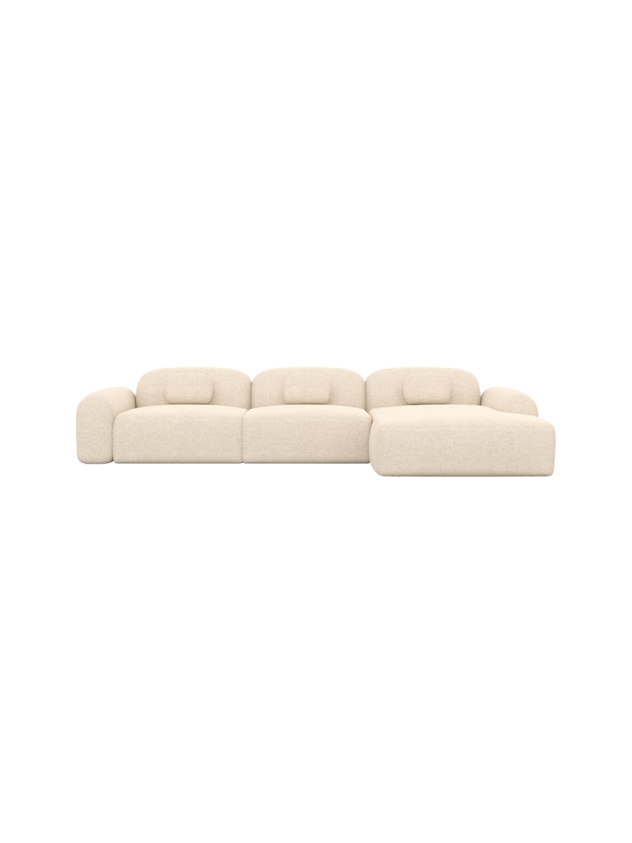 
4-Sitzer Design Ecksofa „Ravello“ mit Strukturstoff-Bezug - Strukturstoff Anthrazit / Eckteil links