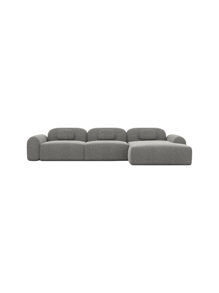 
4-Sitzer Design Ecksofa „Ravello“ mit Strukturstoff-Bezug - Strukturstoff Anthrazit / Eckteil links
