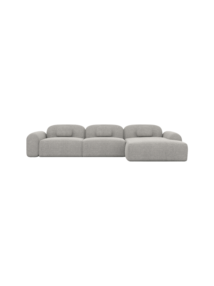 
4-Sitzer Design Ecksofa „Ravello“ mit Strukturstoff-Bezug - Strukturstoff Anthrazit / Eckteil links