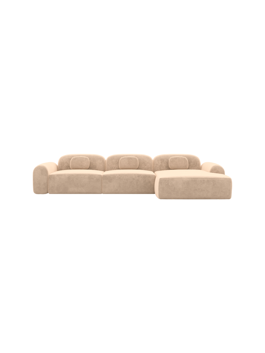 
4-Sitzer Design Ecksofa „Ravello“ mit Samtbezug - Samtbezug Königsblau / Eckteil links