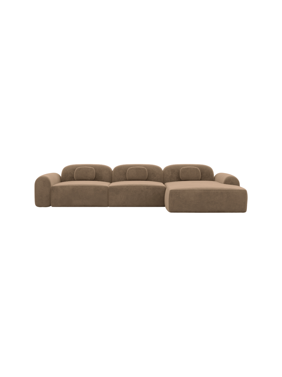 
4-Sitzer Design Ecksofa „Ravello“ mit Samtbezug - Samtbezug Königsblau / Eckteil links
