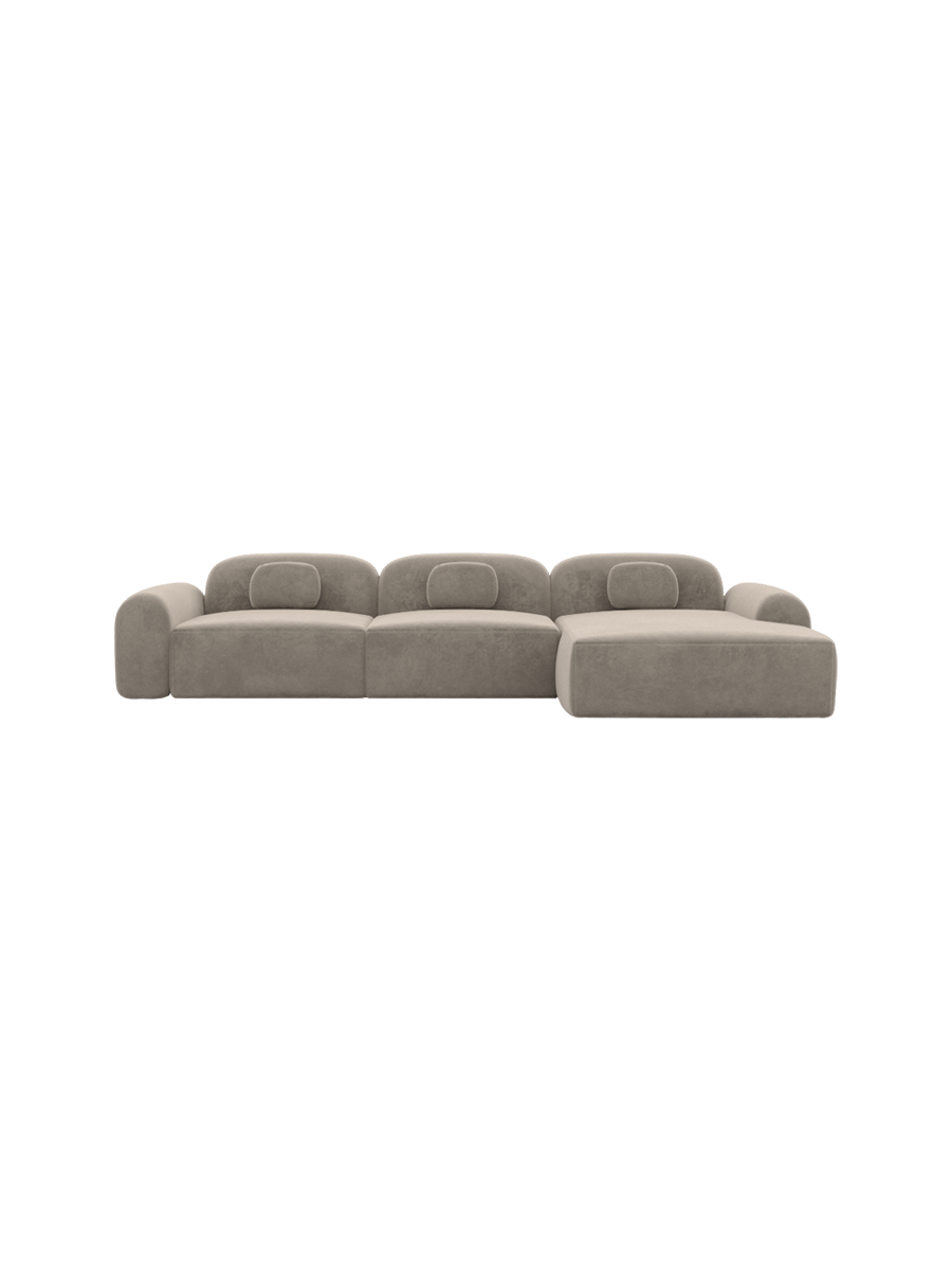 
4-Sitzer Design Ecksofa „Ravello“ mit Samtbezug - Samtbezug Königsblau / Eckteil links