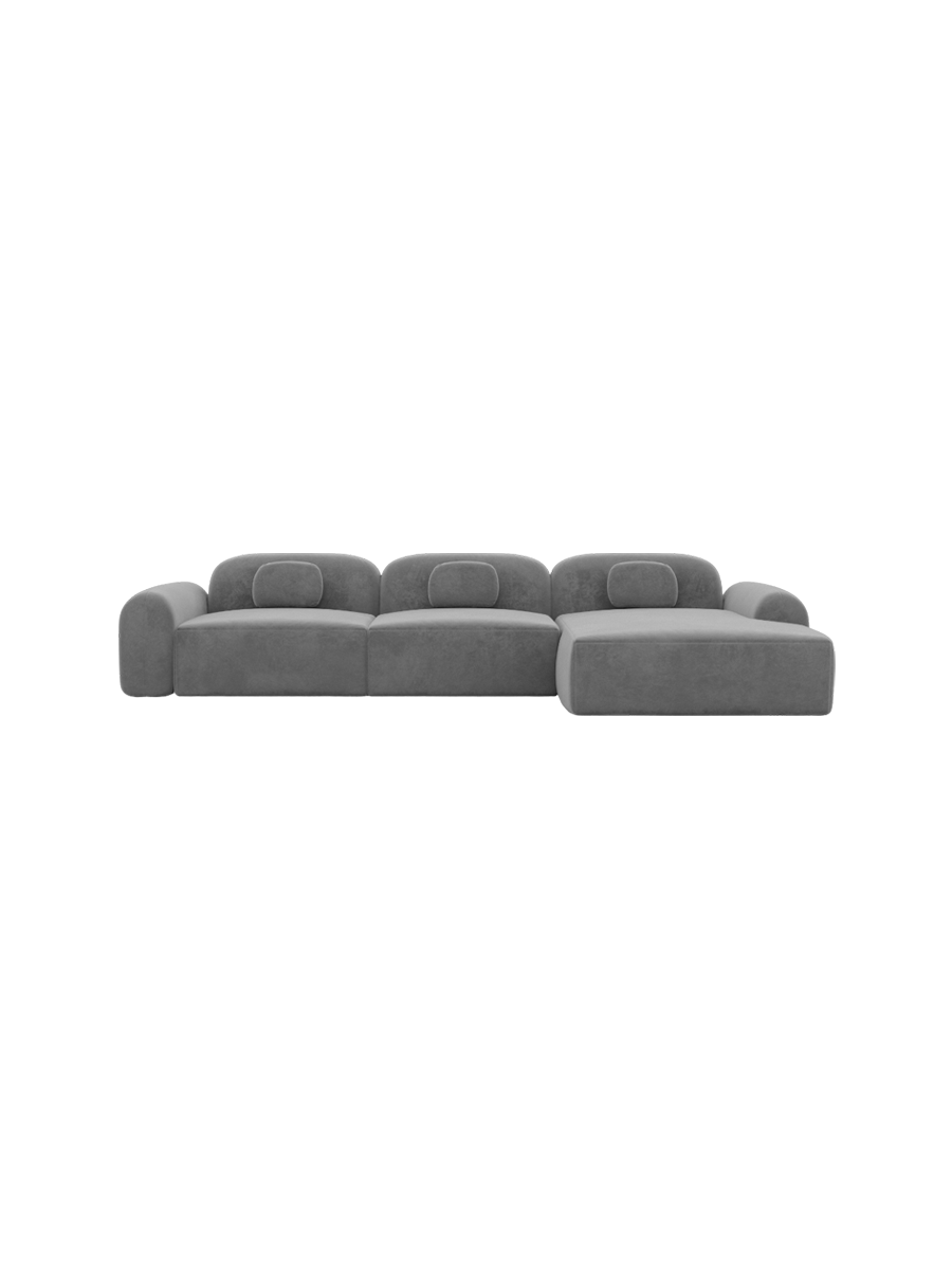 
4-Sitzer Design Ecksofa „Ravello“ mit Samtbezug - Samtbezug Königsblau / Eckteil links
