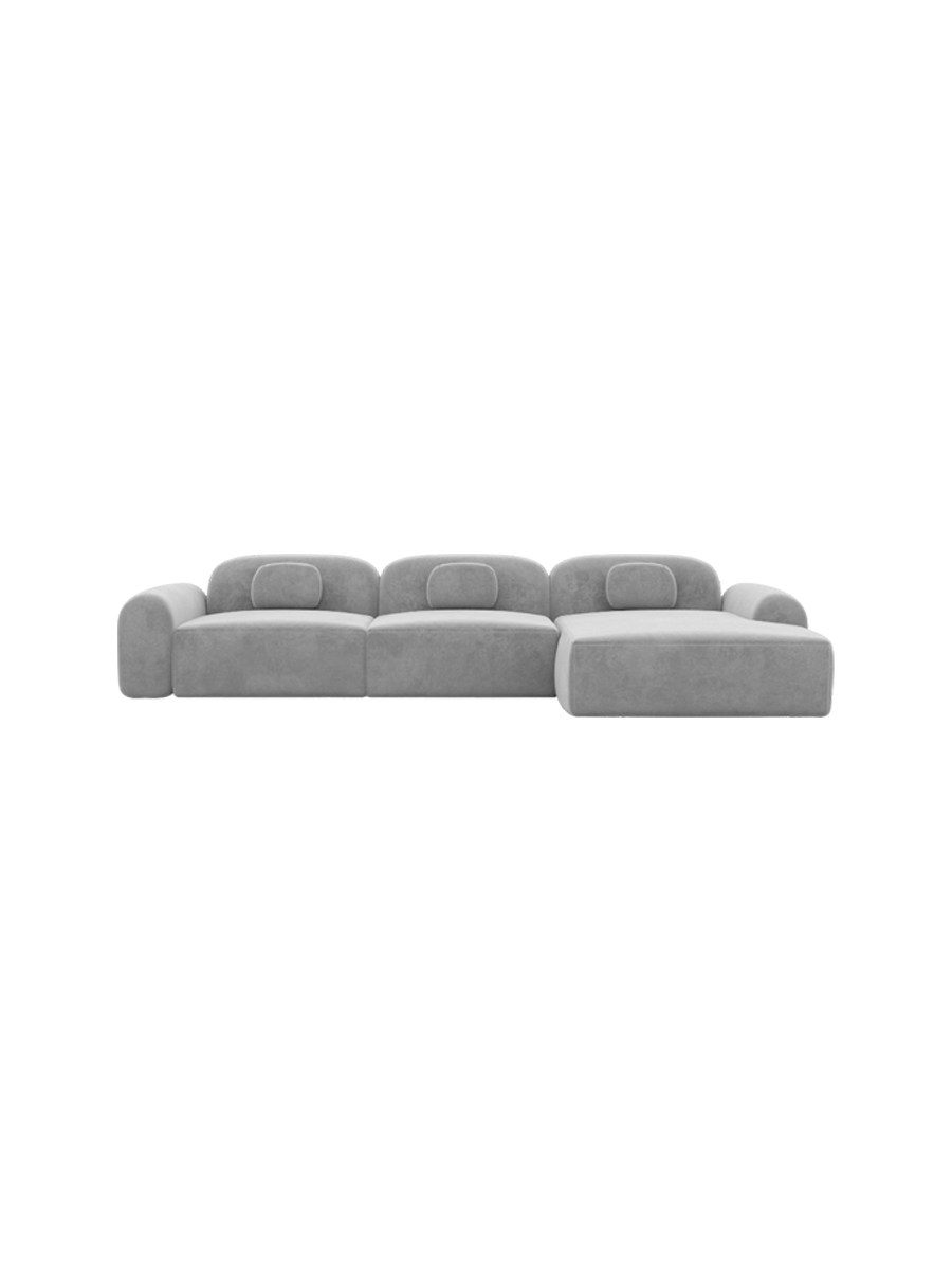 
4-Sitzer Design Ecksofa „Ravello“ mit Samtbezug - Samtbezug Königsblau / Eckteil links