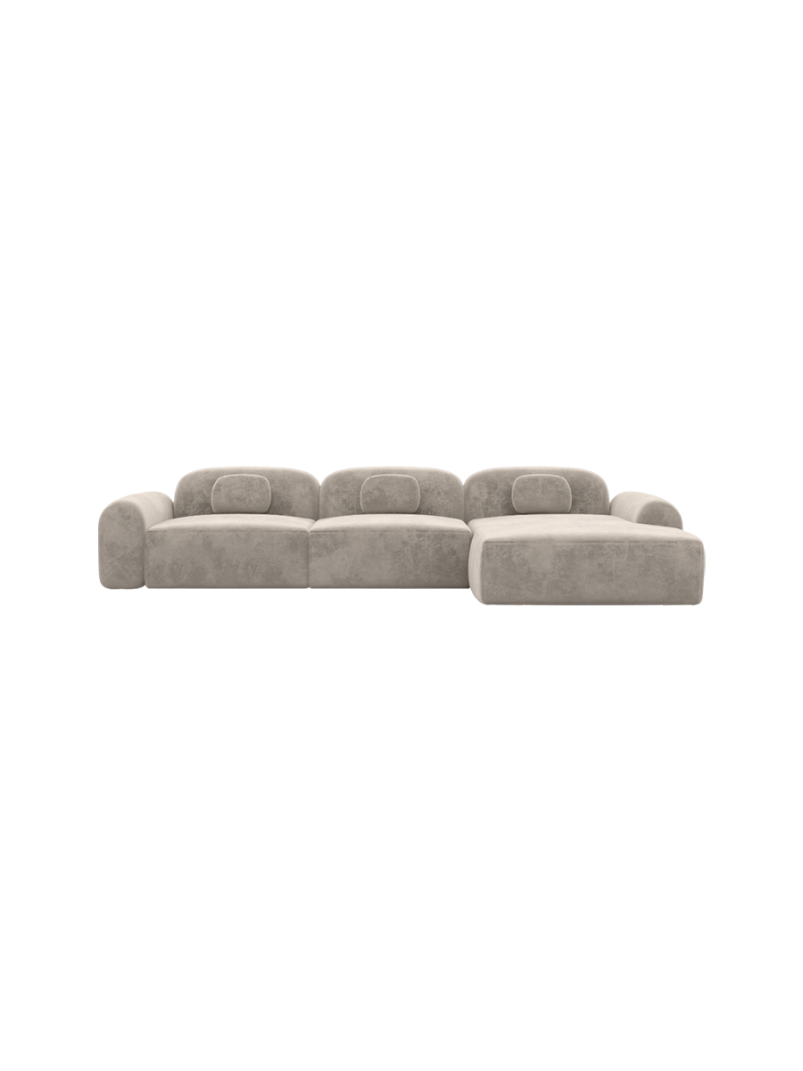 
4-Sitzer Design Ecksofa „Ravello“ mit Samtbezug - Samtbezug Königsblau / Eckteil links