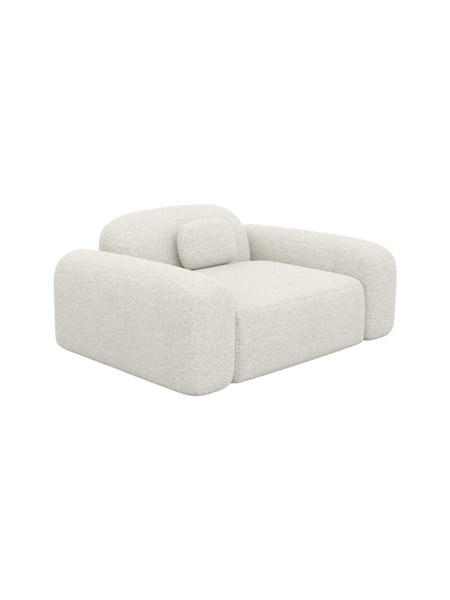 
Design Loungesessel „Ravello“ mit Bouclé-Bezug - Bouclé White