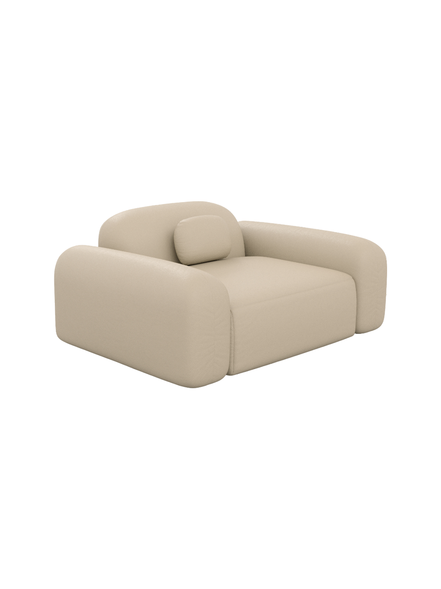 
Design Echtleder Loungesessel „Ravello“ - Echtleder Beige