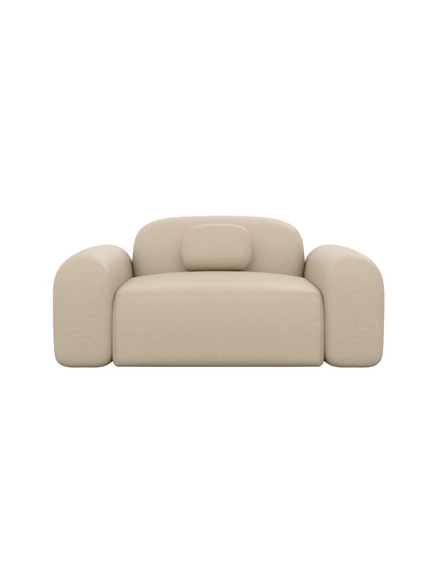 
Design Echtleder Loungesessel „Ravello“ - Echtleder Beige