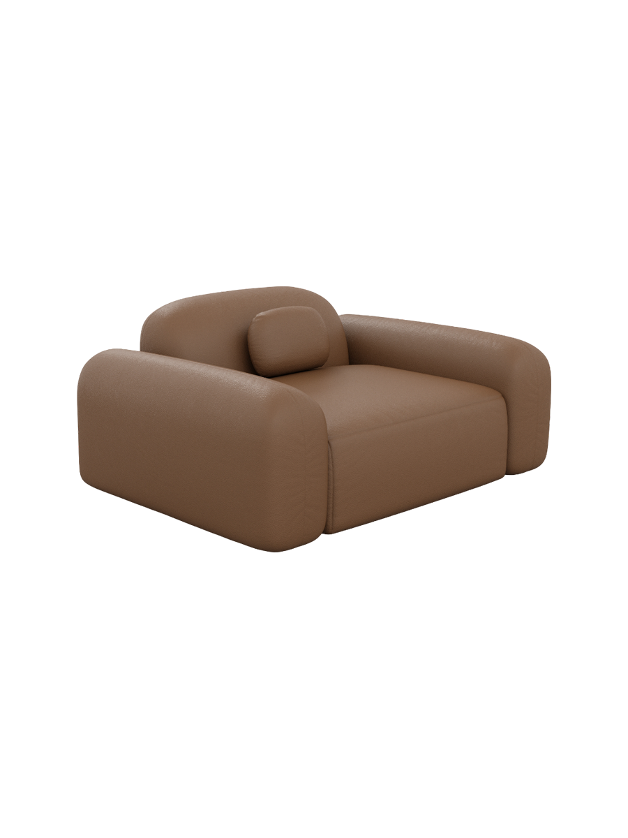 
Design Echtleder Loungesessel „Ravello“ - Echtleder Beige