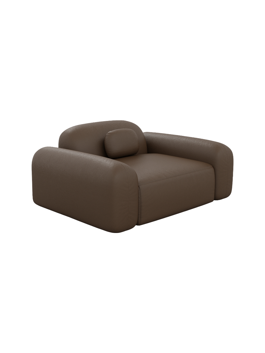 
Design Echtleder Loungesessel „Ravello“ - Echtleder Beige